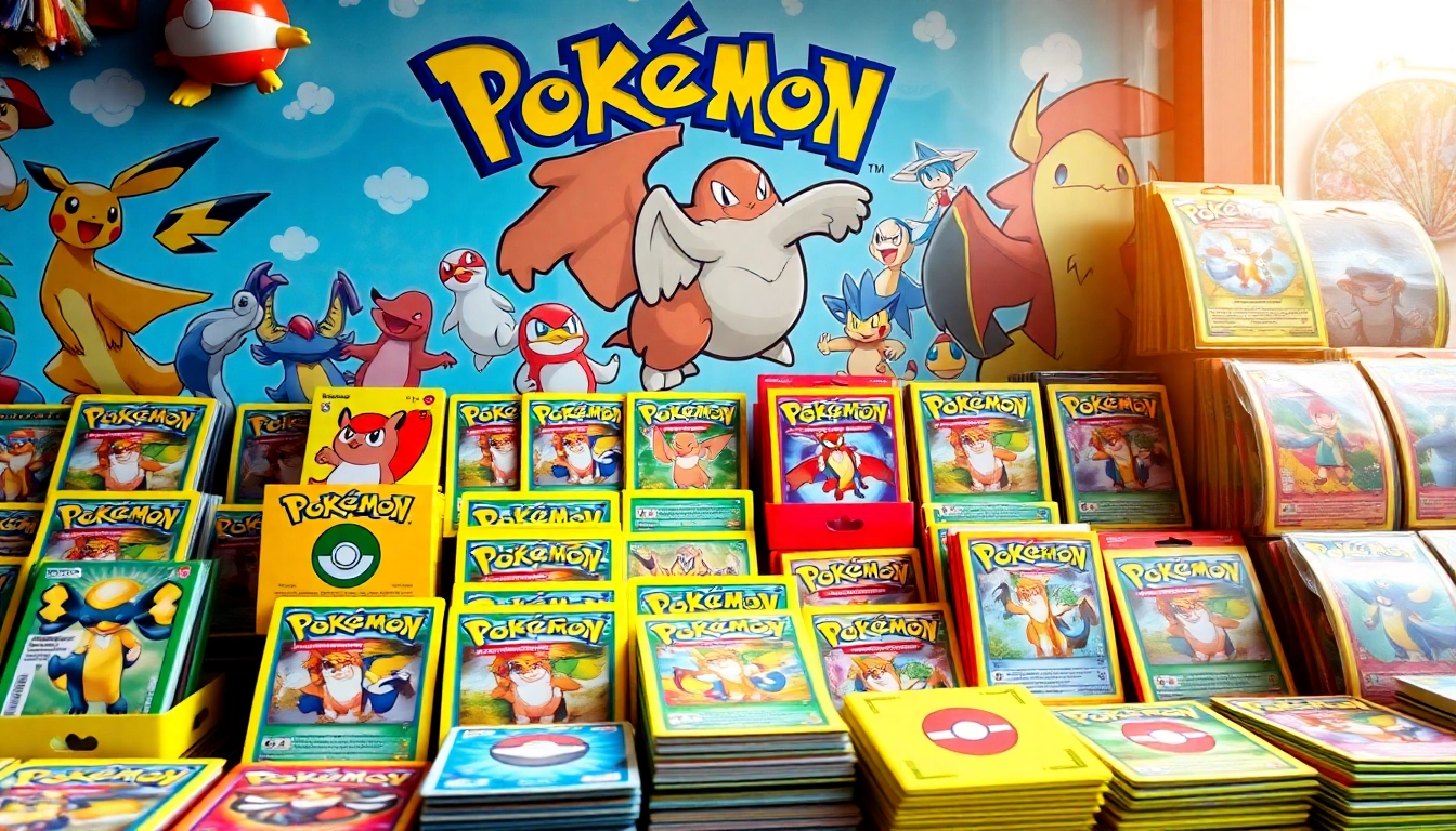 Explore Pokémon cards India with this vibrant display showcasing various cards for sale.